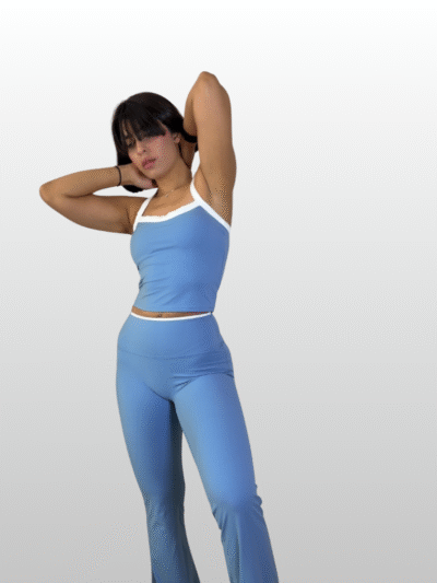 Blue Frost Flare Pants
